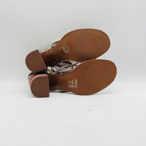 Madewell Womens 7.5 Gray Leather Snake Print Block Heel Strappy Shoes EUC - Picture 10 of 12